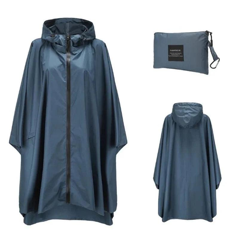 Women Men Poncho Raincoat Waterproof Tent Cover Wear Outdoors Hiking Biker Rain Coat Jacket Zip Cloak Capa De Chuva - petguardiansupplies