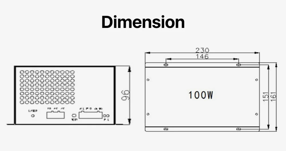 Cloudray 80-100W CO2 Laser Power Supply for CO2 Laser Engraving Cutting Machine M100W category - petguardiansupplies