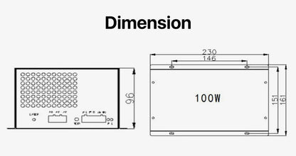 Cloudray 80-100W CO2 Laser Power Supply for CO2 Laser Engraving Cutting Machine M100W category - petguardiansupplies