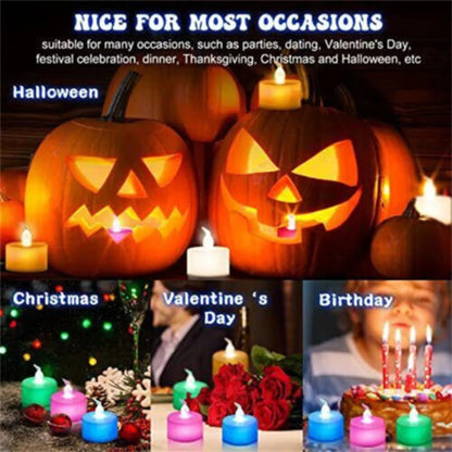 12 X LED Colour Changing Flickering Mood Tea Lights Flameless Battery Operated - petguardiansupplies