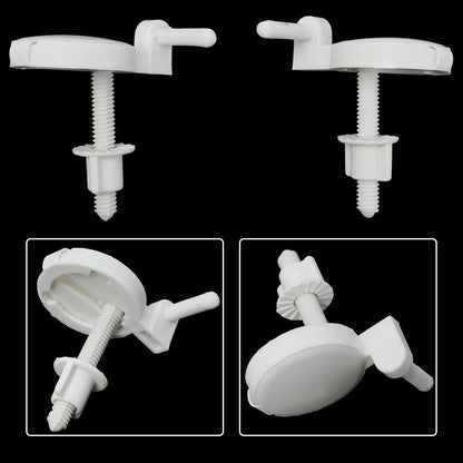 2Pcs Toilet Pew Hinges With Bolts And Screws Toilet Fixing Accessories ABS Plastic Toilet Seats Hinges Repair Tools High Quality - petguardiansupplies