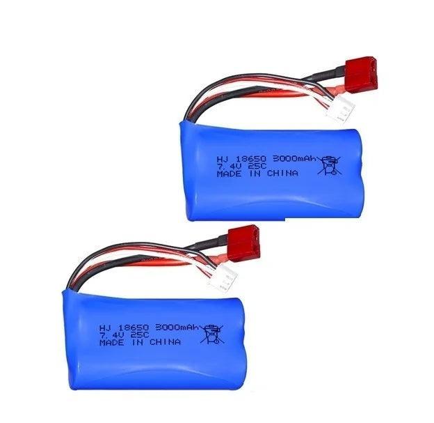 Battery For Wltoys 144001 A959-B A969-B A979-B K929-B 12428 12423 10428 RC Car Spare Parts 18650 2S 7.4V 3000mah lipo Battery - petguardiansupplies