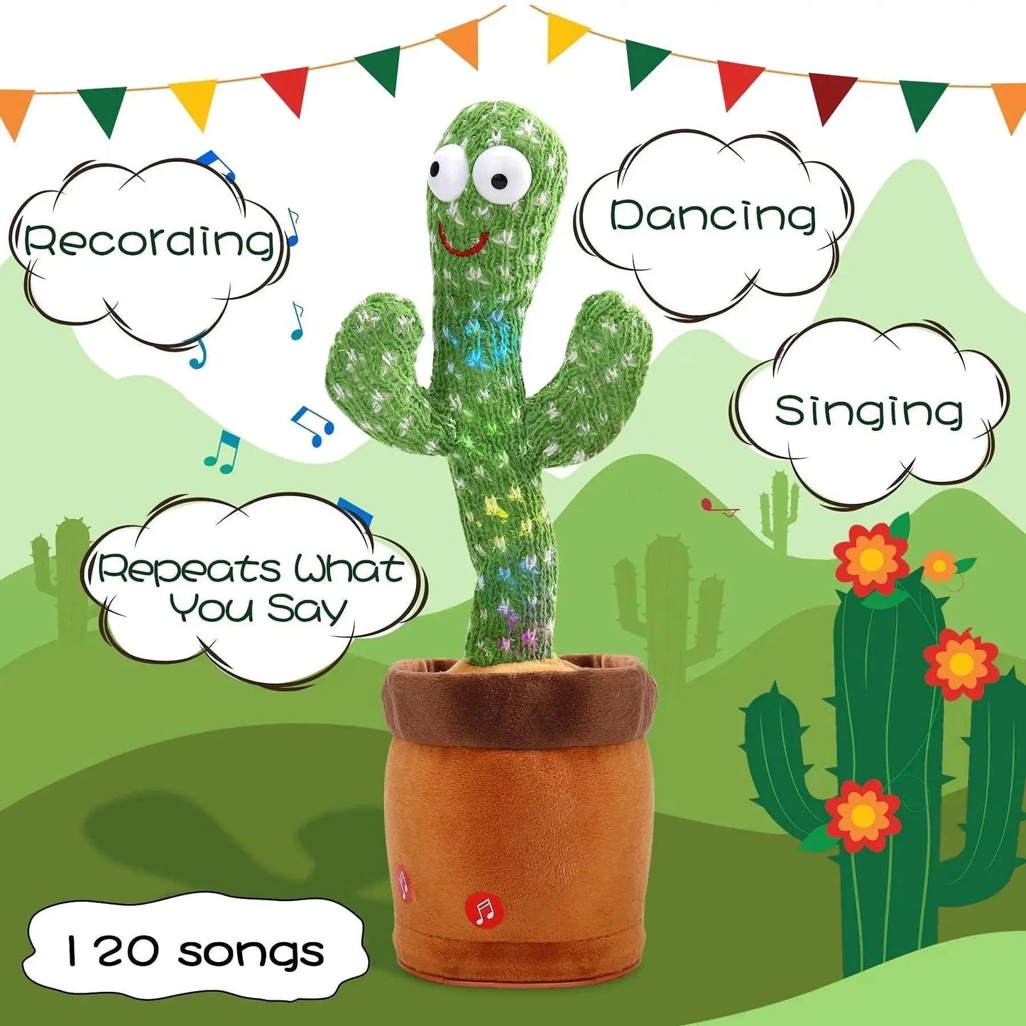 Birthday Present Dancing Cactus Electron Plush Toy Soft Plush Doll Babies Cactus That Can Sing And Dance Voice Interactive Bled - petguardiansupplies