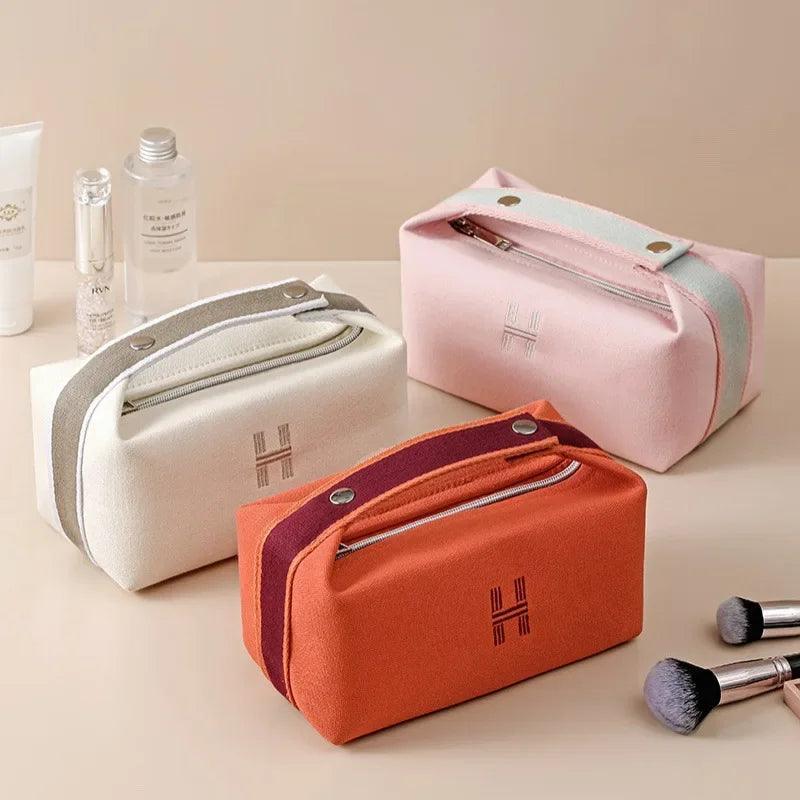 Simple Portable Waterproof Dustproof Travel Storage Bag Large Capacity Canva Handheld Makeup Bag Japanese Style Organizer - petguardiansupplies