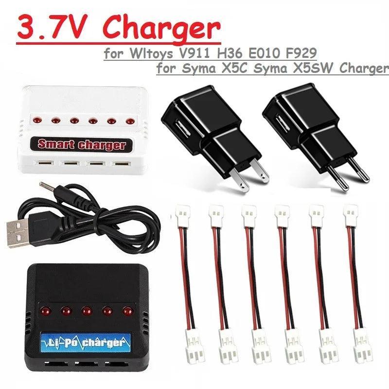 3.7v for Wltoys V911 Charger H36 Charger E010 F929 Battery conversion Cables Set for Syma X5C Syma X5SW Drone RC Quadrocopter - petguardiansupplies