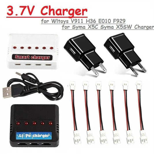 3.7v for Wltoys V911 Charger H36 Charger E010 F929 Battery conversion Cables Set for Syma X5C Syma X5SW Drone RC Quadrocopter - petguardiansupplies