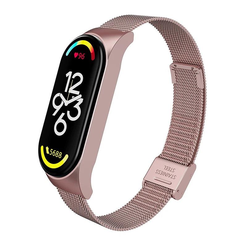 Metal Strap bracelet for Xiaomi mi band 7 6 5 3 4 strap Stainless Steel MiBand 4 Smart Wrist Strap for xiao mi miband 4 3 straps - petguardiansupplies