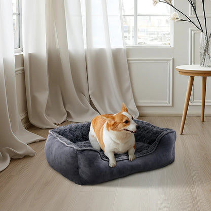 Livingandhome Soft Grey Pet Sleeping Bed for Small Medium Large  Removable Dogs Puppy Bed Pet Supplies - petguardiansupplies