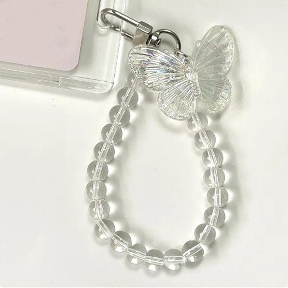 Clear Crystal Butterfly Keychain Acrylic Access Credit ID Bank 3 Inch Photo Card Holder Bag Pendant Fashion Protective Case - petguardiansupplies