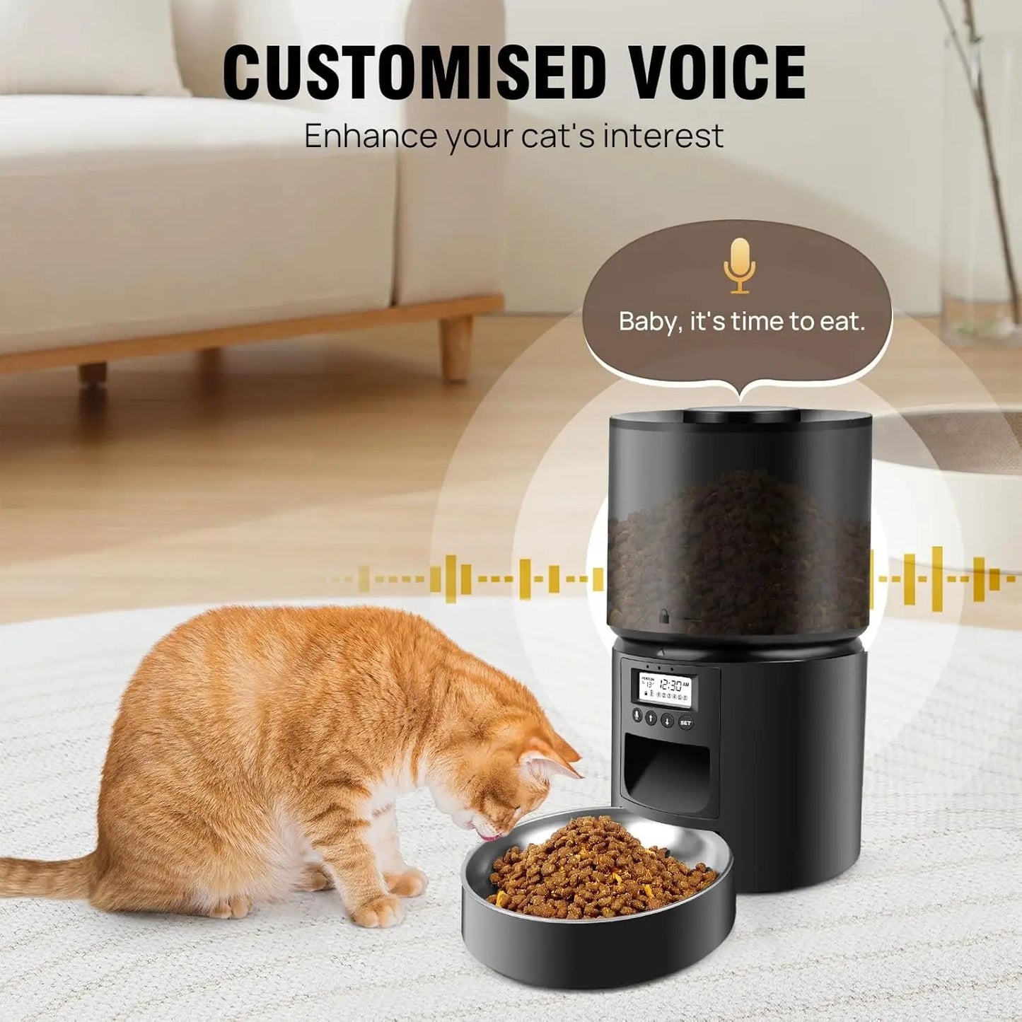 Cat Feeder Automatic With Timer, 3L Cat Feeder, Plug-in or Battery-Operated Cat Feeder for Dry Food - petguardiansupplies