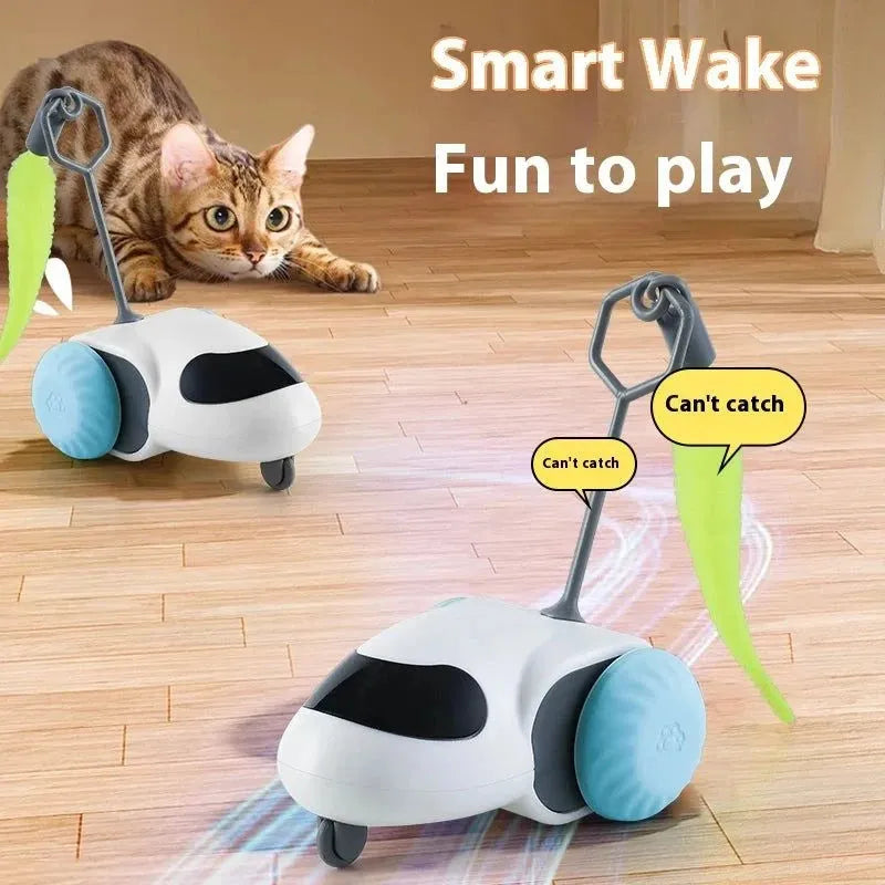 Remote Smart Cat Toys Remote Control Interactive Cat Car Toy USB Charging Automatic Self-moving Teasing Cat Stick Pet Supplies - petguardiansupplies