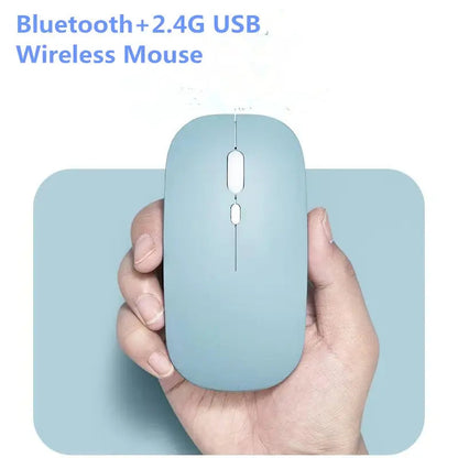 Macaron Rechargeable Wireless Bluetooth Mouse 2.4G USB Mice For Android Windows Tablet Laptop Notebook PC For IPAD Mobile - petguardiansupplies