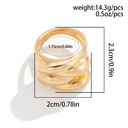 Punk Trend Irregular Geometric Multilayer Intersect Ring for Women Personalized Gold Color Thick Finger Ring Fashion Jewelry New - petguardiansupplies