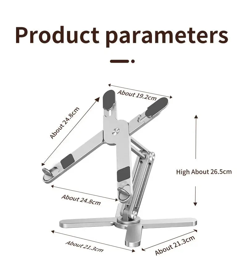 Foldable Laptop Stand 360°Rotation Notebook Table Aluminum Alloy Holder Portable Book Tablet Bracket with Heat Dissipation - petguardiansupplies