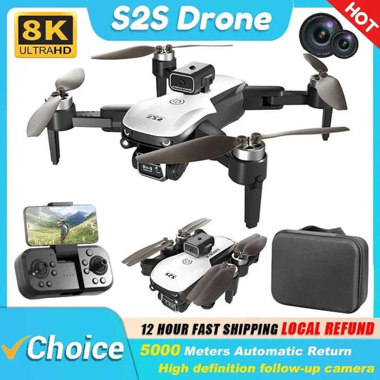 KBDFA S2S Mini Drone 4k 8K HD Camera Obstacle Avoidance Aerial Photography Brushless Motor Foldable Rc Quadcopter Kid Toy - petguardiansupplies