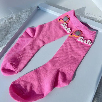 Kawali Anime Barbie Home Floor Socks Pink Fashion Sweet Warm Soft Comfortable Ins Cute Girls Gift Birthday Gift For Girlfriend - petguardiansupplies