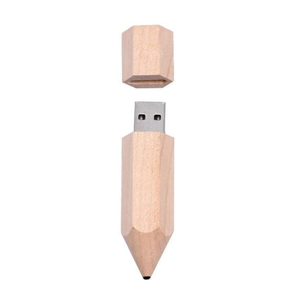 Wooden Pencil USB Flash Drives Free Custom Logo Pen Drive Maple Wood Real Capacity Memory Stick 64GB/32GB/16GB/8G/4G Gift U Disk - petguardiansupplies