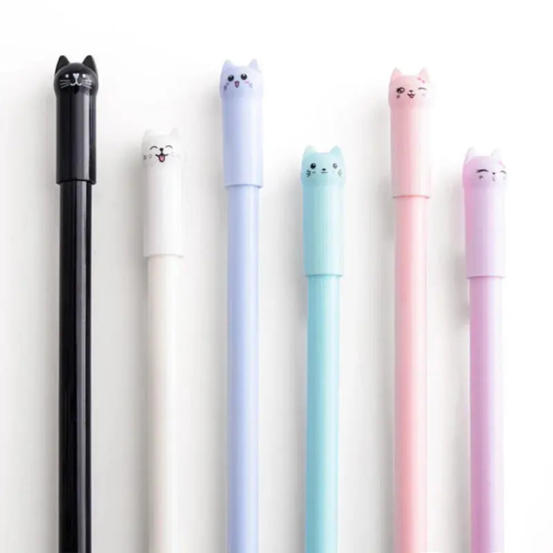 6PCS/set Kawaii Cat Gel Pen 0.38mm Creative Cute Neutral Ink Pen Children Gift School Office Writing Supplies Stationery - petguardiansupplies