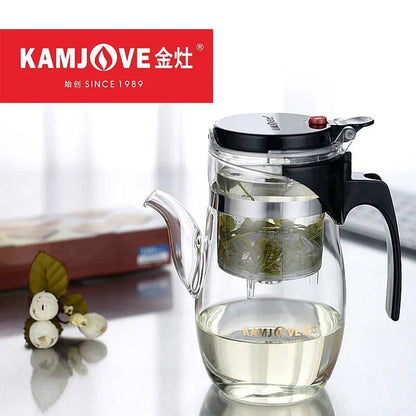 Various Kamjove Glass Kungfu Teapot PiaoYi Bei Convenient Teacup Kungfu Tea Set Press AUTO-OPEN Art Tea Cup - petguardiansupplies