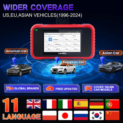 LAUNCH X431 CRP129E / CRP129E V2.0 Car OBD2 Diagnostic Tools ENG ABS SRS AT Oil SAS EPB TPMS DPF Reset Auto Scanner Free Update - petguardiansupplies