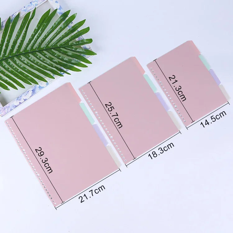 4Pcs/set B5 A5 A6 Binder Index Dividers Index Page for Loose-leaf Notebook Scrapbook Stationery Bookmark School Office Supplies - petguardiansupplies