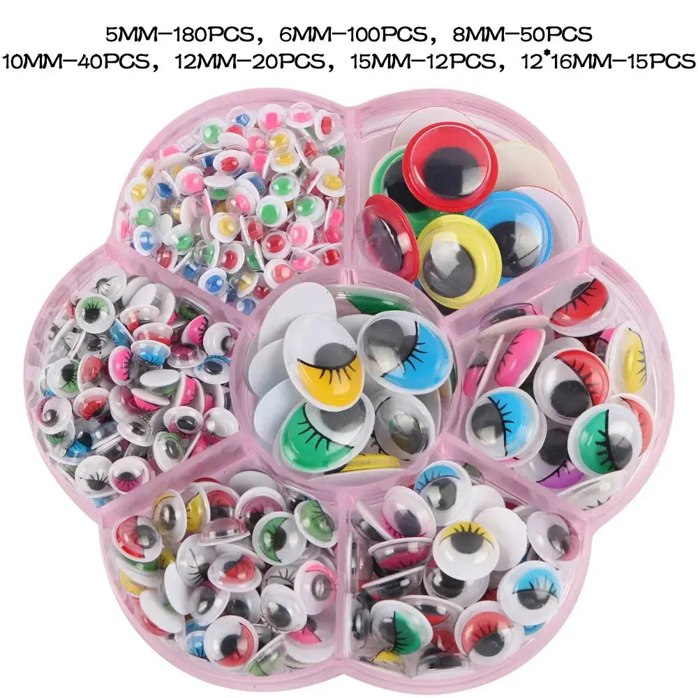 400/210PCS Self Adhesive Doll  Eyes for DIY Craft Toys Googly Wiggly Eyes Scrapbooking Decor Craft Supplies 4/5/6/7/8/10/12mm - petguardiansupplies