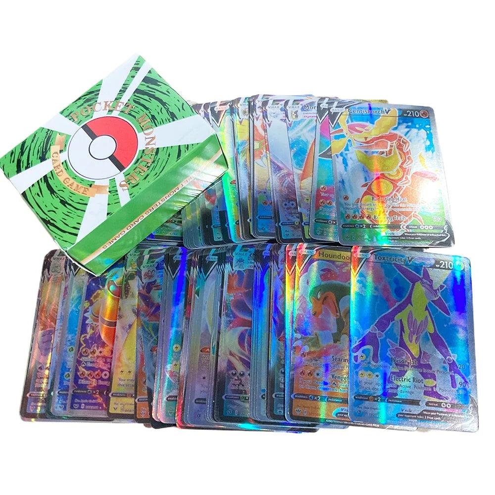 100pcs English French Flash Card V MAX Pokemon Collection Cards Children's Game Toy - petguardiansupplies