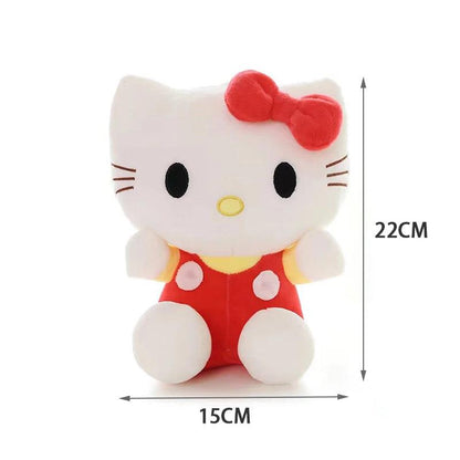 18CM Kawaii Hello Kitty Plush Toy Plushie Doll Stuffed Cushion KT Cats Cartoon Model Pillow Home Decor Girl Birthday Gift Toys - petguardiansupplies