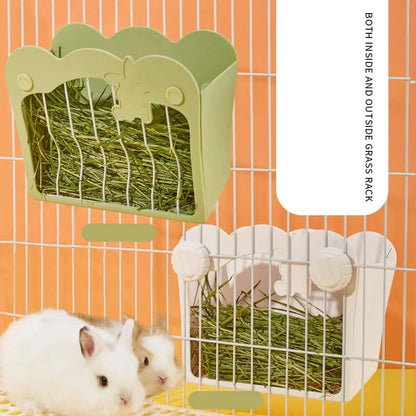 Rabbit Hay Feeder for Cage Guinea Pig Hay Feeder Container Food Feeding Manger for Ferret Small Animal Bunny Hamster Chinchillas - petguardiansupplies