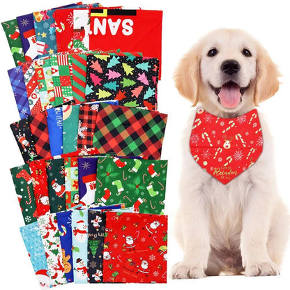 50PCS Dog Bandana Christmas Dog Grooming XLChristmas Bandanas Scarf For Large Dogs Bulk Bandanas Dog Grooming Accessories - petguardiansupplies