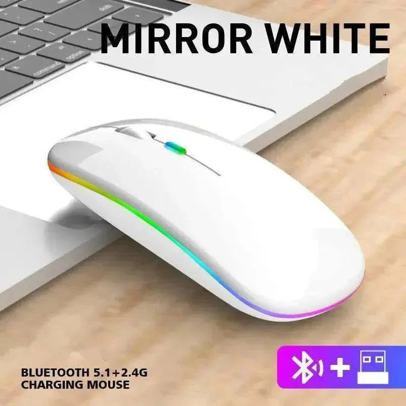 Tablet Phone Computer Bluetooth Wireless Mouse Charging Luminous 2.4G USB Wireless Mouse Portable Mouse - petguardiansupplies