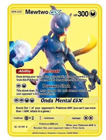 Pokemon English Metal Card Anime Pikachu Charizard Mewtwo Blastoise Vmax Shiny Letters Game Collection Card Kids Toy Gifts - petguardiansupplies