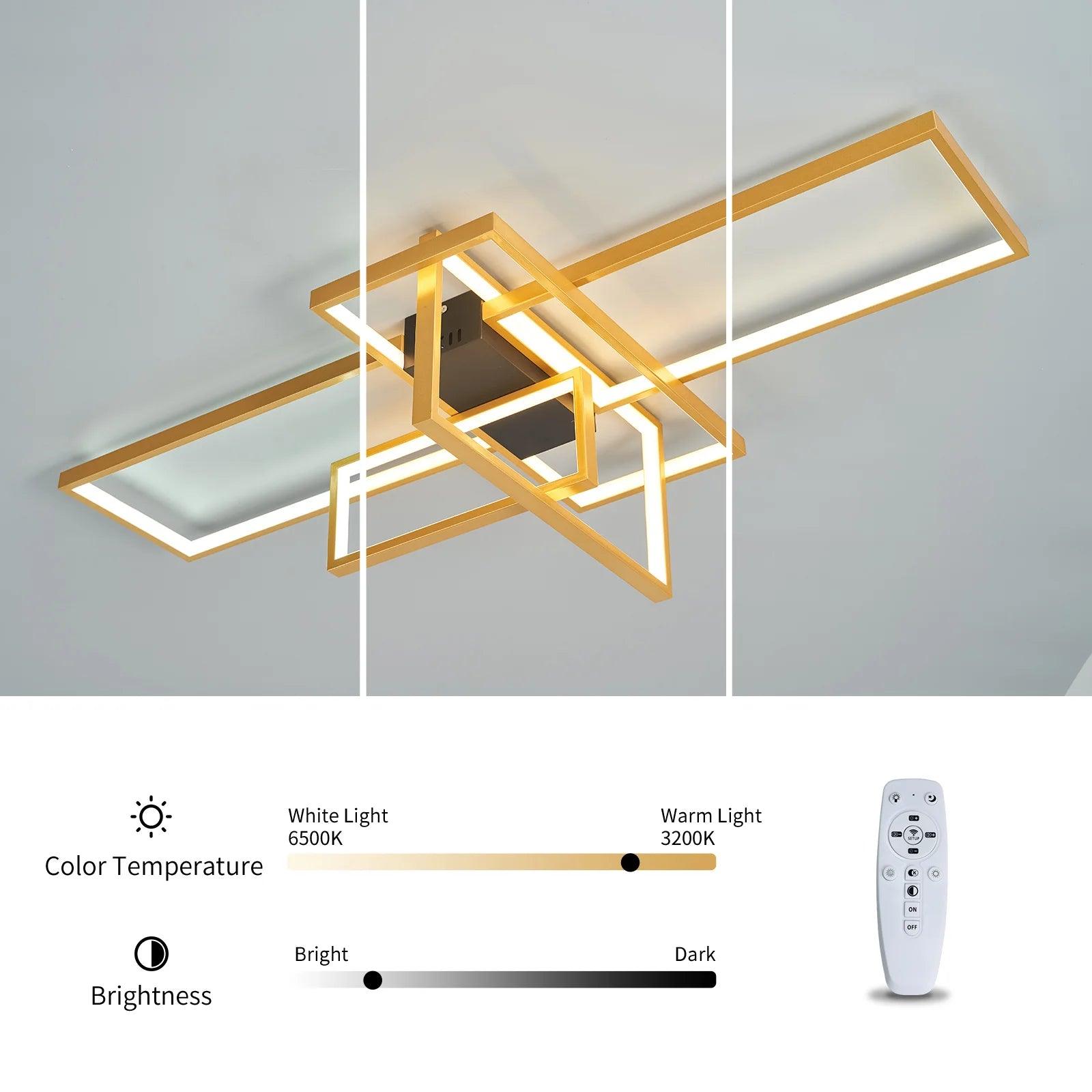 NEO Gleam Modern Led Ceiling Lihgts For Living Room Study room Bedroom Smart Home Alexa Ceiling Lamp fixtures Gold/Black Finish - petguardiansupplies