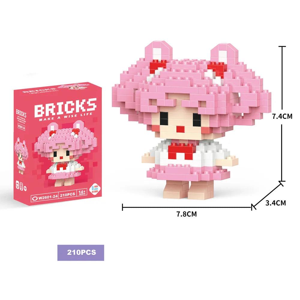 Building Blocks Kuromi Anime Figure Melody Cartoon Kids Toys Blocks for Lego Cute Hello Kitty Particles Assembled Blocks - petguardiansupplies