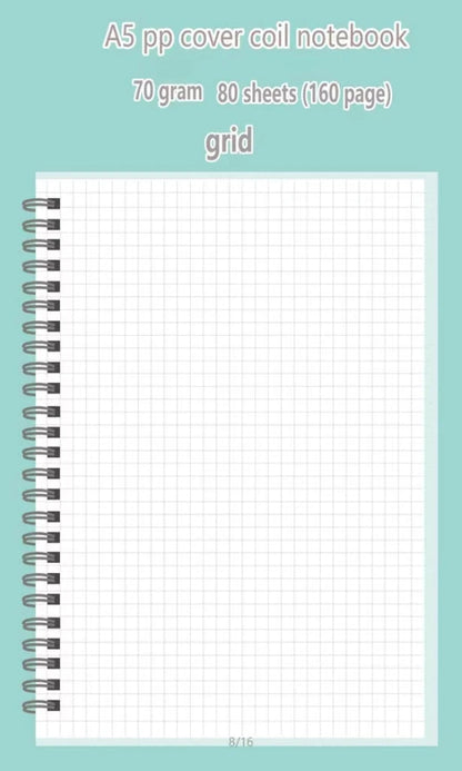 A5/B5 Spiral book coil Notebook Lined  Blank Grid Paper Journal Diary Sketchbook For School Supplies Stationery - petguardiansupplies