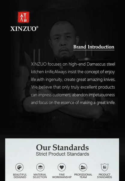 XINZUO Kitchen Tools 6 PCS Kitchen Knife Set of Utility Cleaver Chef Bread Knife High Carbon German Stainless Steel Knives Sets - petguardiansupplies