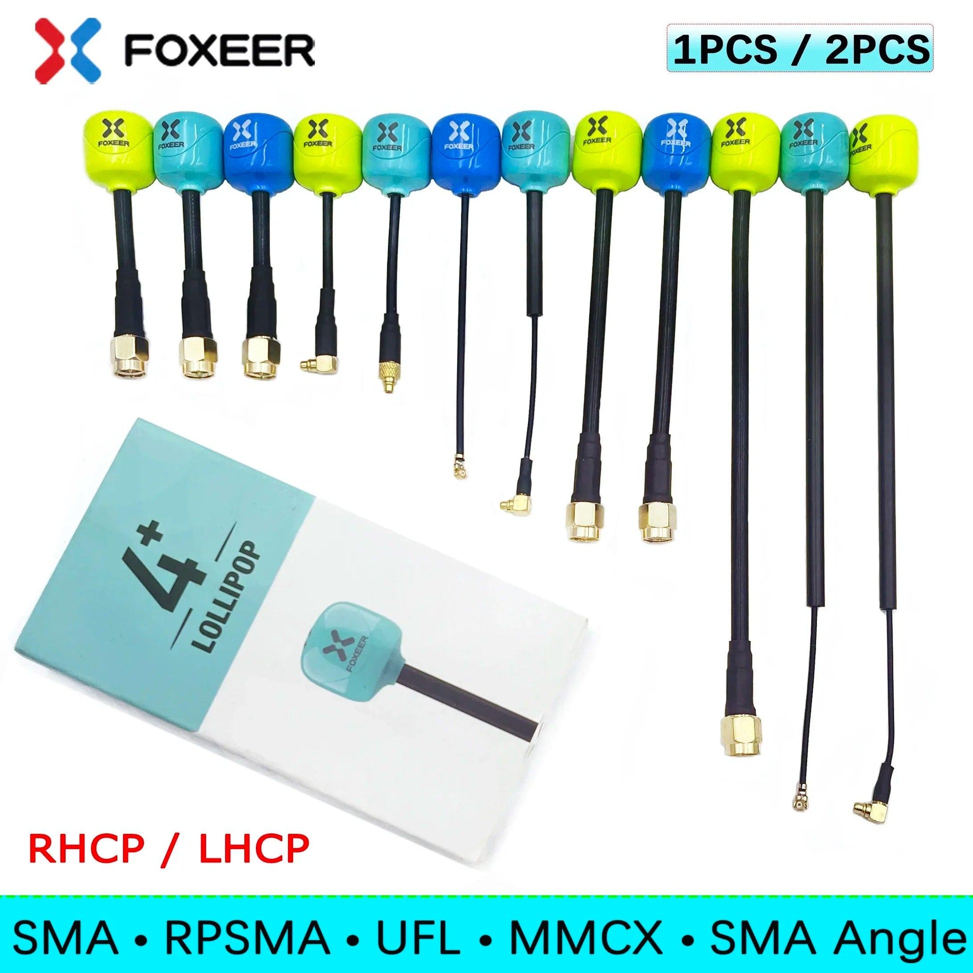 Foxeer Antenna Lollipop 4 Plus 4+ FPV Antenna 5.8G 2.6Dbi RHCP SMA RPSMA UFL MMCX FPV Omni LDS Antenna For FPV Racing Drone - petguardiansupplies