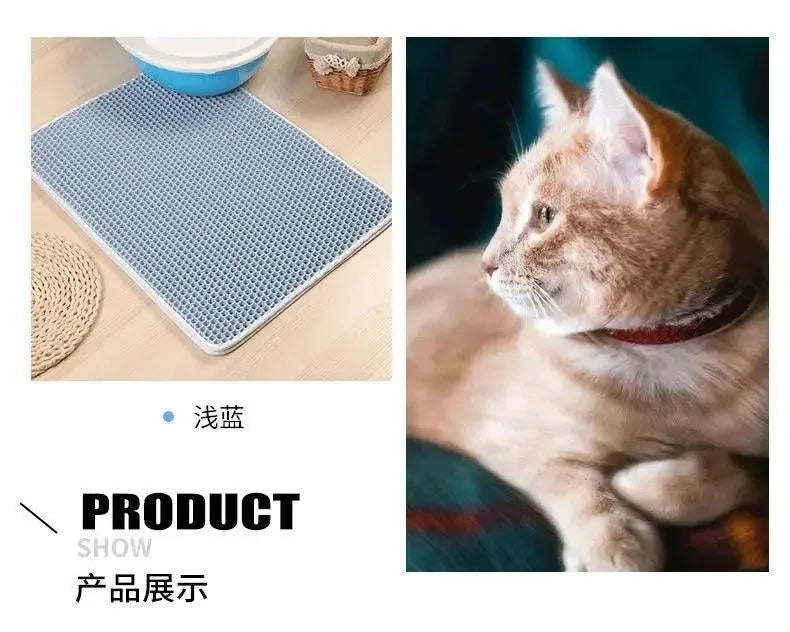 Cat Litter Mat With Gift Double Layer Waterproof Pet Litter Box Mat Non-slip Sand Cat Pad Washable Bed Mat Clean Pad Products - petguardiansupplies