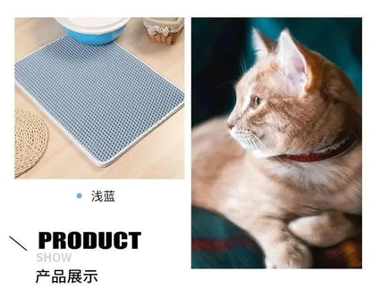 Cat Litter Mat With Gift Double Layer Waterproof Pet Litter Box Mat Non-slip Sand Cat Pad Washable Bed Mat Clean Pad Products - petguardiansupplies