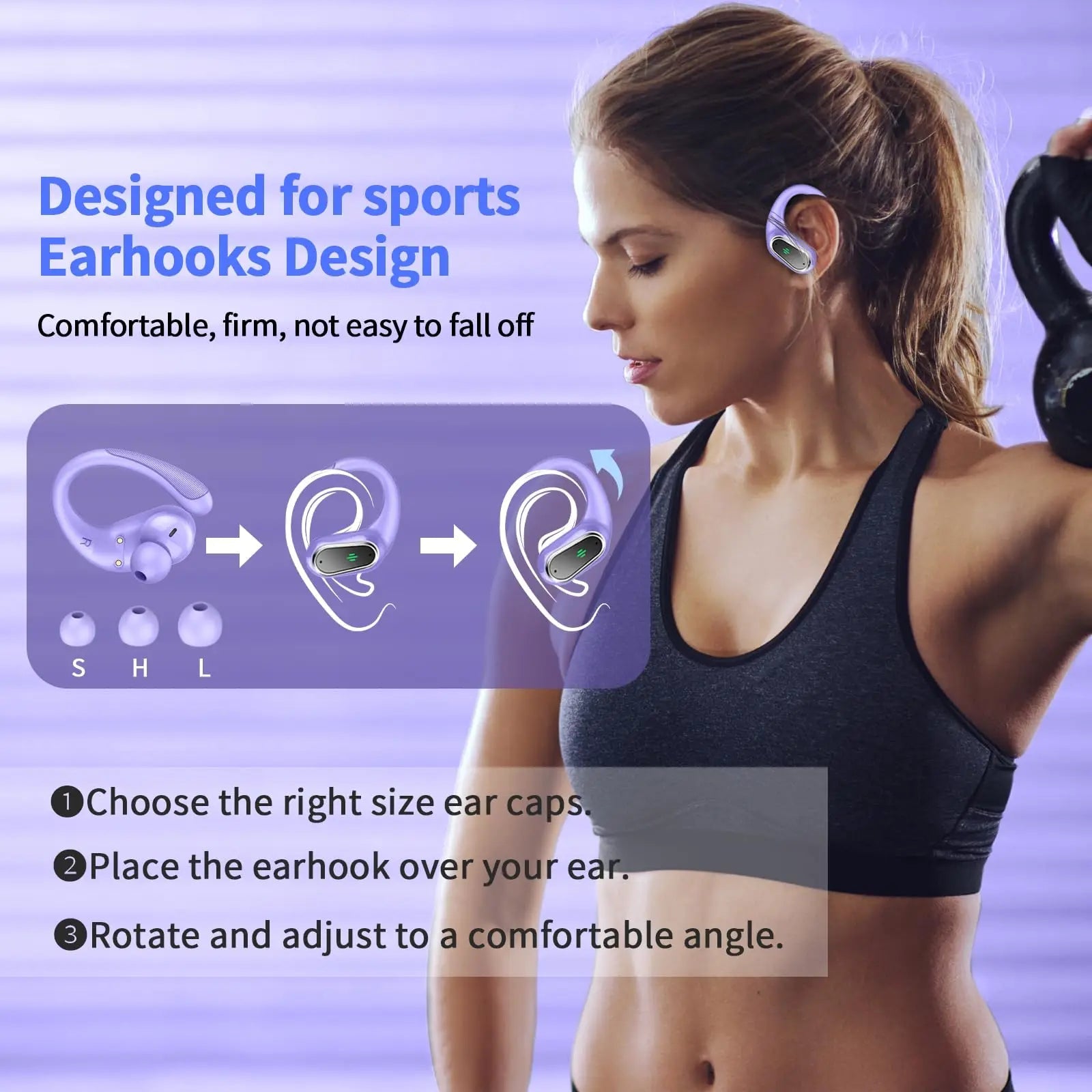 Wireless Earbuds, Bluetooth 5.3 Headphones Sport with ENC Noise Canceling Mic, 50H Stereo Wireless Headphones, Dual LED Display. - petguardiansupplies