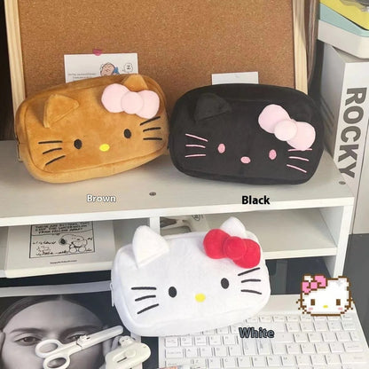 Hot Sale Sanrio Kitty Pen Case Ins Japanese Cartoon Stationery Female Student Large Capacity Pencil Case High Beauty Makeup Bag - petguardiansupplies