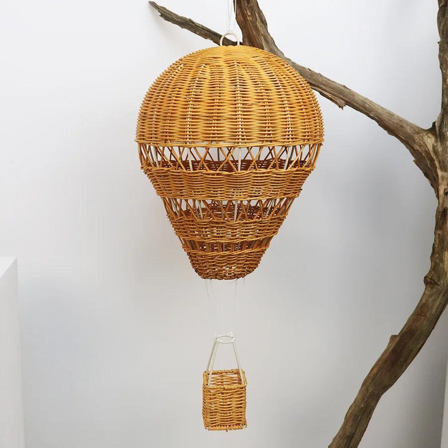 Durable Woven Hand-woven Rattan Hot Air Balloon for Home Decor Kids Room Decoration Pendant Handmade Balloon Crafts Photo Props - petguardiansupplies