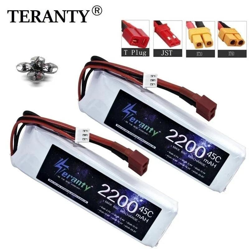 7.4v 2200mAh LiPo 2S Battery 45C For 4WD RC Racing Car Boat Drones Spare Parts 7.4V Battery With T XT30 XT60 JST Plug - petguardiansupplies