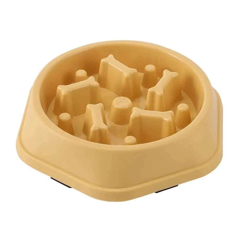 Pet Cat Dog Slow Food Bowl Fat Help Healthy Round Anti-choking Thickened And Non-slip Multiple Colors Shapes - petguardiansupplies