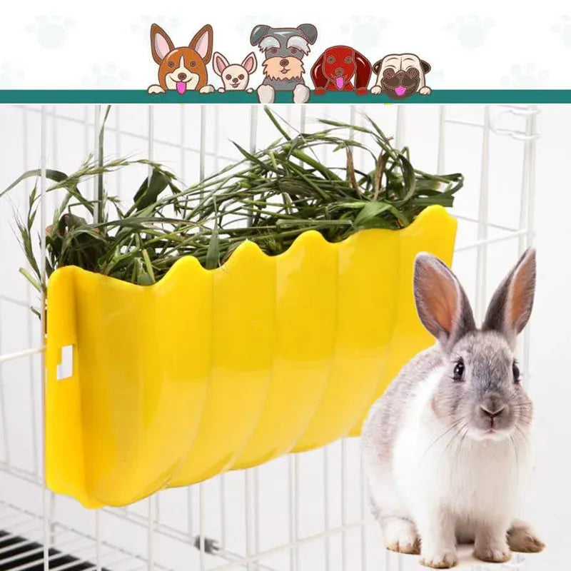 External Rabbit Hay Feeder Holder Food Rack Durable Cage Small Pet Feeding Bowl for Hedgehog Ferret Gerbils Pets Supplies - petguardiansupplies