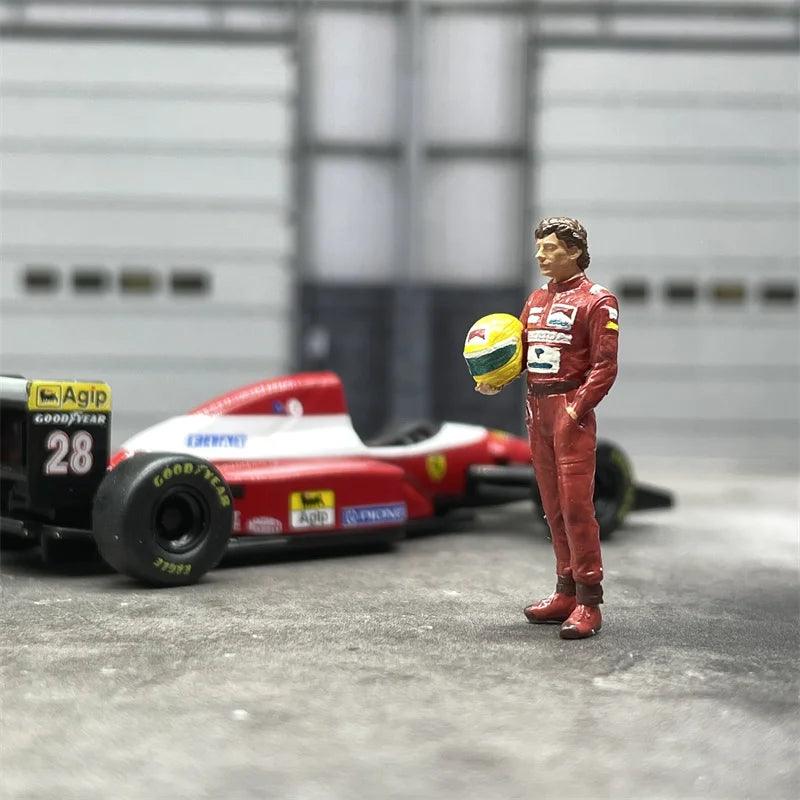 1/64 Scale Ayrton Senna Figures and F1 Racing Car Model Dioramas Diecast Alloy Car Scene Accessories Miniature Collection - petguardiansupplies