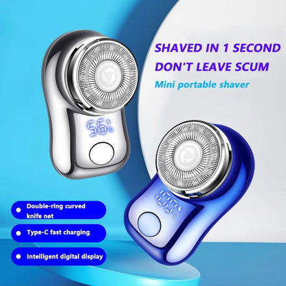 Mini Electric Shaver For Efficient Shaving Rechargeable Portable Beard Razor Double Ring Blade Detachable Head Men's Razor - petguardiansupplies