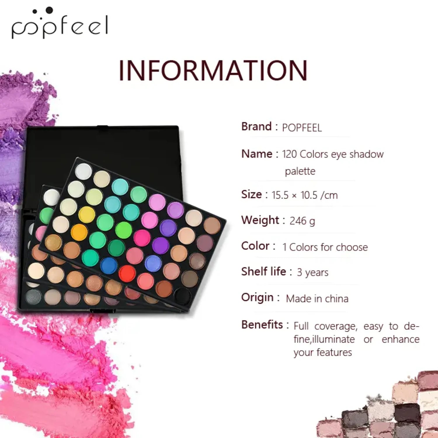 Professionally Curated 120-Color Makeup Palette with Stunning Eyeshadow Colors Ideal for Everyday and Professional Use - petguardiansupplies