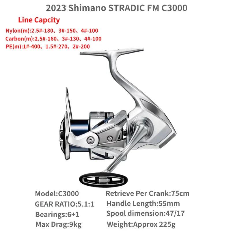 2023 Shimano STRADIC FM 1000S C2000S 2500S 2500SHG C3000 C3000HG C3000XG 3000MHG 4000MHG 4000XG C5000XG Spinning Fishing Reels - petguardiansupplies