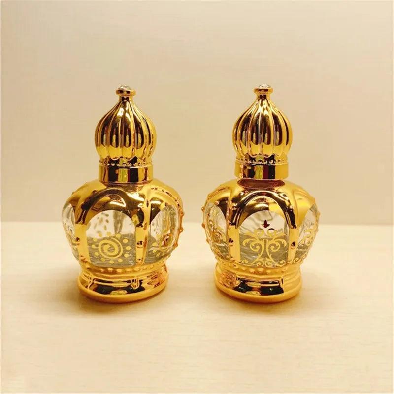 15ml 4 Random Patterns Luxury Golden Essential Oil Roller Bottle Refillable Perfume Bottle Glass Roll-On Essential Oil Bottle - petguardiansupplies